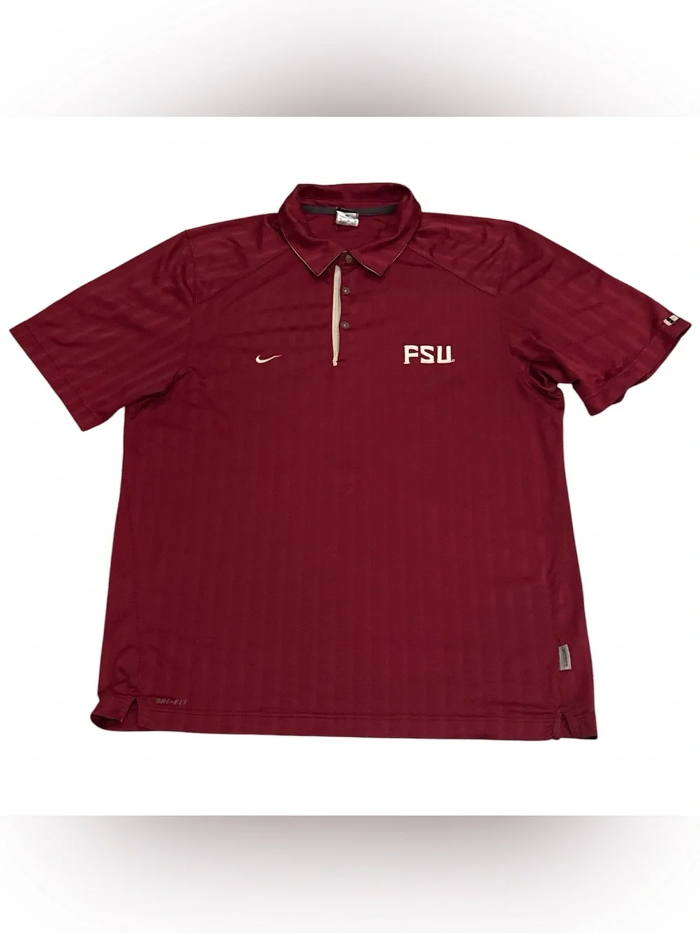 Vtg Nike Florida State Seminoles FSU Red Dri Fit Short Sleeve Polo Shirt Mens XL